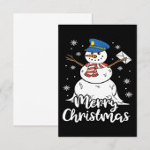 Christmas Funny Postman Mailman Snowman Xmas Gift Bedankkaart (Voorkant / Achterkant)
