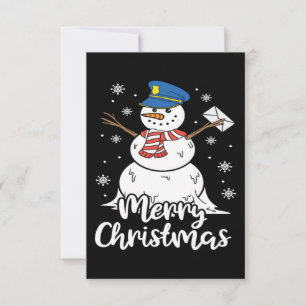 Christmas Funny Postman Mailman Snowman Xmas Gift Bedankkaart
