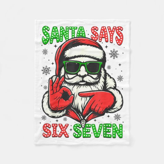 Christmas Funny Santa Says Six Seven 67 Meme Xmas  Fleece Deken (Voorkant)