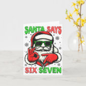 Christmas Funny Santa Says Six Seven 67 Meme Xmas  Kaart (Gele Bloem)