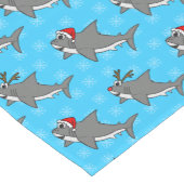 Christmas Funny Shark Pattern Korte Tafelloper (Hoek)