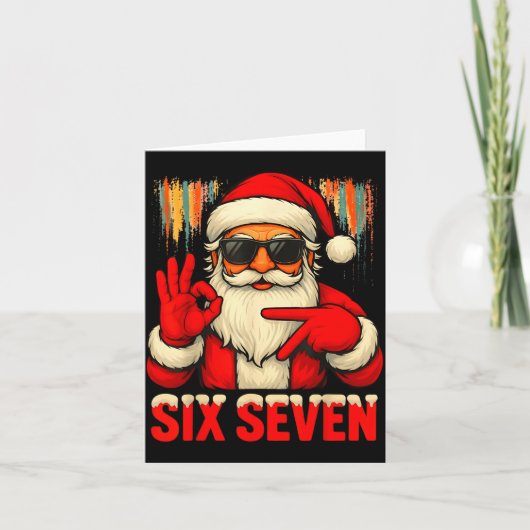 Christmas Funny Six Seven 6 7 Meme Santa Men Boys  Kaart (Voorkant)