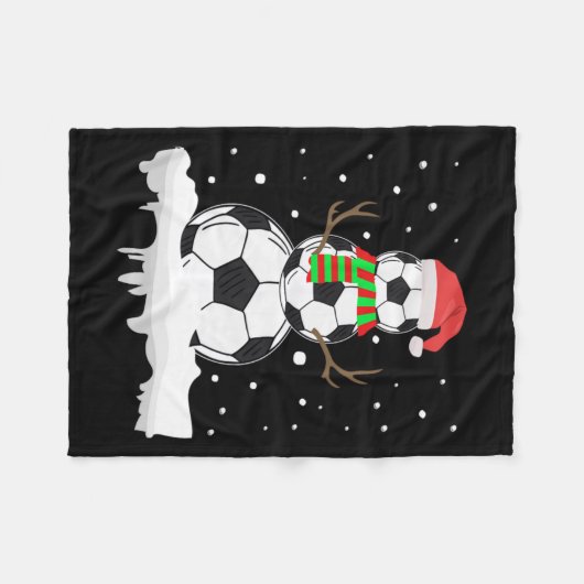 Christmas Funny Soccer Ball Snowman Xmas Sport Fleece Deken (Voorkant (Horizontaal))