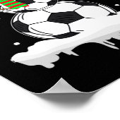 Christmas Funny Soccer Ball Snowman Xmas Sport Poster (Hoek)