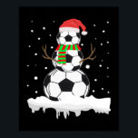 Christmas Funny Soccer Ball Snowman Xmas Sport Poster<br><div class="desc">Perfect for Xmas events or parties and a cool foliday gift for him or her. Share some laughs with your familiy or friends and show your humor side with this funny Christmas design.</div>