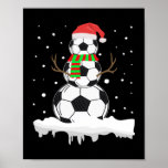 Christmas Funny Soccer Ball Snowman Xmas Sport Poster<br><div class="desc">Perfect for Xmas events or parties and a cool foliday gift for him or her. Share some laughs with your familiy or friends and show your humor side with this funny Christmas design.</div>