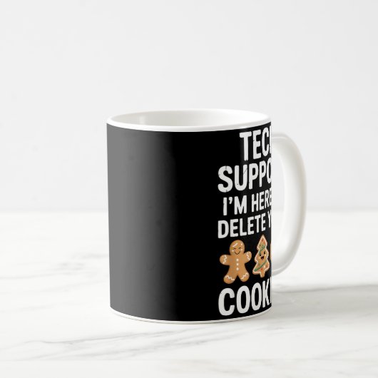 Christmas Funny Tech Suprt Here To Delete Cookies  Koffiemok (Voorkant rechts)