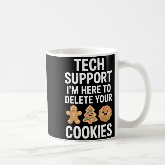 Christmas Funny Tech Suprt Here To Delete Cookies  Koffiemok (Rechts)