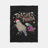 Christmas Funny Trashed Panda Racoon Gets Drunk Xm Fleece Deken (Voorkant)