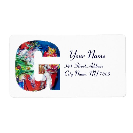 CHRISTMAS G BRIEF / SANTA MET CHRISTMAS TREE ETIKET (Voorkant)