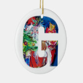 CHRISTMAS G BRIEF / SANTA MET CHRISTMAS TREE KERAMISCH ORNAMENT (Rechts)