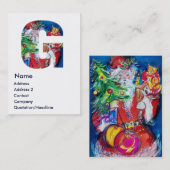 CHRISTMAS G BRIEF / SANTA MET CHRISTMAS TREE VISITEKAARTJE (Voorkant / Achterkant)