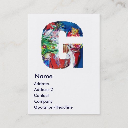 CHRISTMAS G BRIEF / SANTA MET CHRISTMAS TREE VISITEKAARTJE (Voorkant)