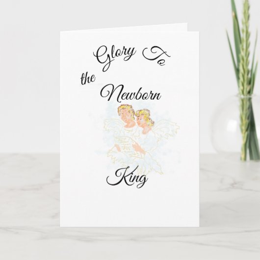 Christmas G Card : Glory To The Newborn King Feestdagen Kaart (Voorkant)