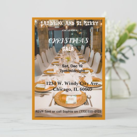 Christmas Gala Invitation Kaart (Staand voorkant)