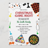 Christmas Game night party invitation Kaart (Voorkant)