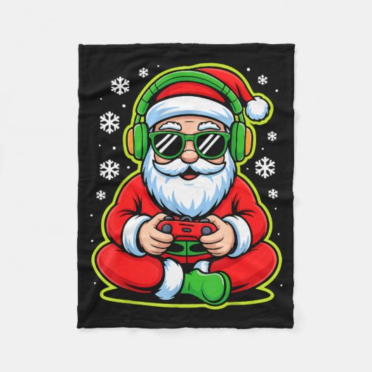 Christmas Gamer Boys Kids Santa Play Video Game  Fleece Deken (Voorkant)