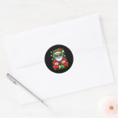 Christmas Gamer Boys Kids Santa Play Video Game  Ronde Sticker (Envelop)