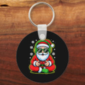 Christmas Gamer Boys Kids Santa Play Video Game  Sleutelhanger (Voorkant)
