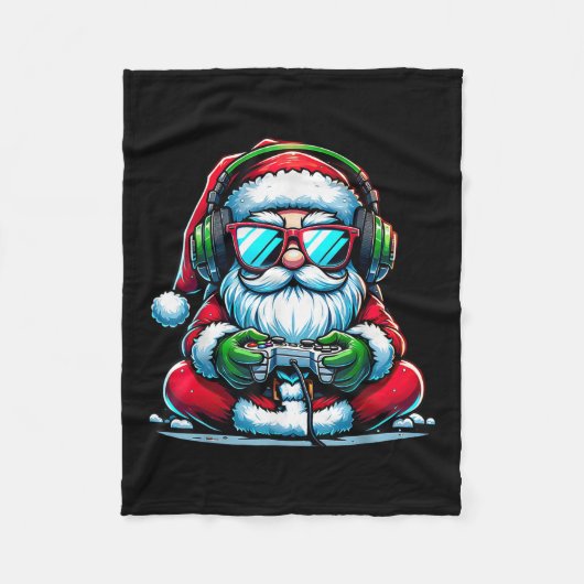 Christmas Gamer Boys Video Game Santa Xmas  Fleece Deken (Voorkant)