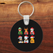 Christmas Gamer Boys Video Games Santa Elf Reindee Sleutelhanger (Voorkant)