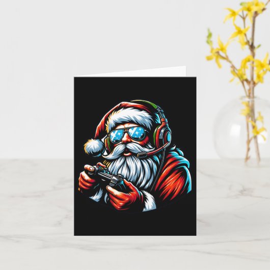 Christmas Gamer Boys Videospel Santa Xmas 1 Kaart (Gele Bloem)