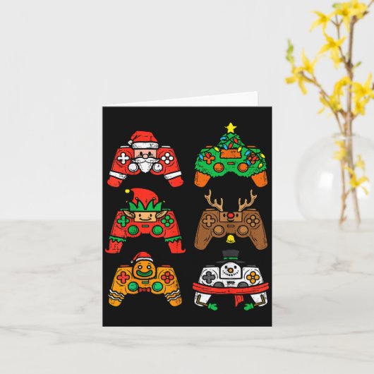 Christmas Gamer Controller Xmas Gaming Men Boys Ki Kaart (Gele Bloem)