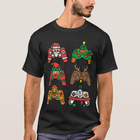 Christmas Gamer Controller Xmas Gaming Men Boys Yo T-shirt (Voorkant)