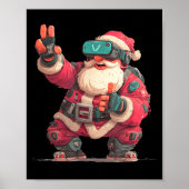 Christmas Gamer Look With This Cool Vr Santa Claus Poster (Voorkant)