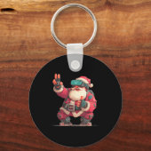 Christmas Gamer Look With This Cool Vr Santa Claus Sleutelhanger (Voorkant)