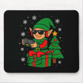 Christmas Gamer Retro Elf Funny Xmas Gaming Boys K Muismat (Voorkant)