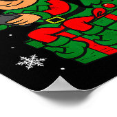 Christmas Gamer Retro Elf Funny Xmas Gaming Boys K Poster (Hoek)