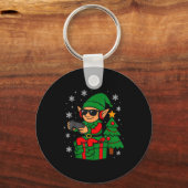 Christmas Gamer Retro Elf Funny Xmas Gaming Boys K Sleutelhanger (Voorkant)
