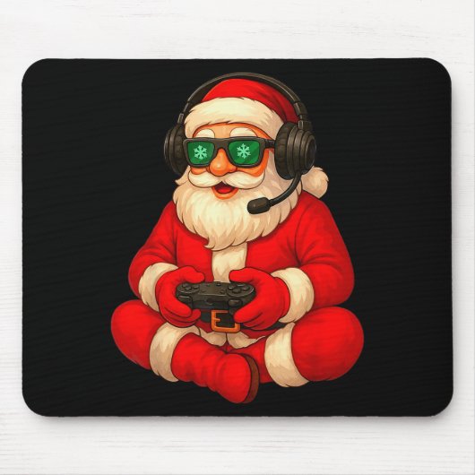 Christmas Gamer Santa Video Game Gaming Boys Men K Muismat (Voorkant)