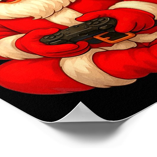 Christmas Gamer Santa Video Game Gaming Boys Men K Poster (Hoek)