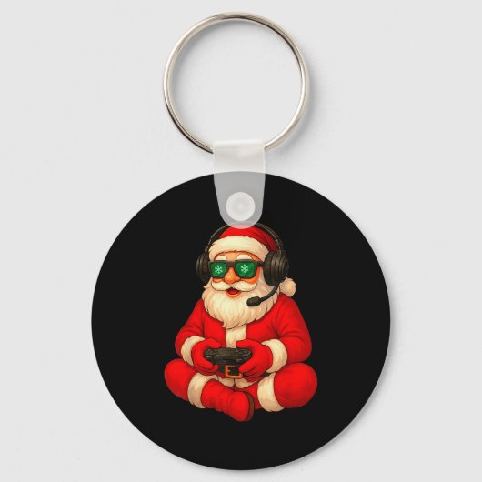 Christmas Gamer Santa Video Game Gaming Boys Men K Sleutelhanger (Voorkant)