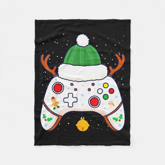 Christmas Gamer Video Game Controller Gamepad Fleece Deken (Voorkant)