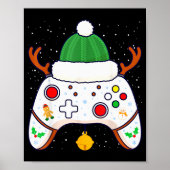 Christmas Gamer Video Game Controller Gamepad Poster (Voorkant)