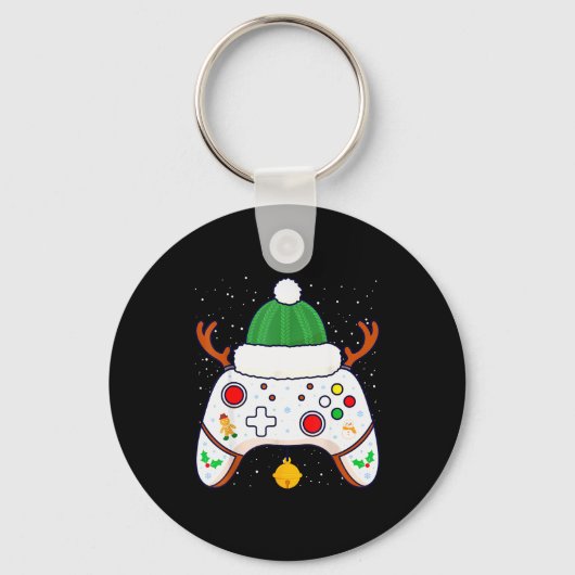 Christmas Gamer Video Game Controller Gamepad Sleutelhanger (Voorkant)