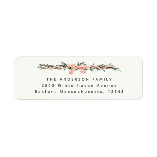 CHRISTMAS GARLAND Adreslabel Etiket (Voorkant)