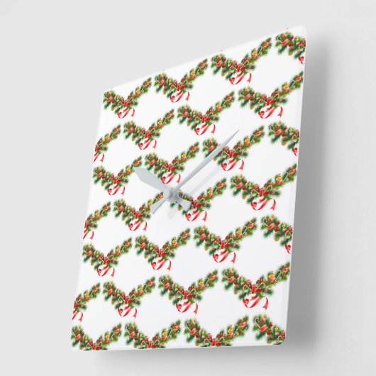 **CHRISTMAS GARLAND** CHRISTMAS CLOCK VIERKANTE KLOK (Hoek)