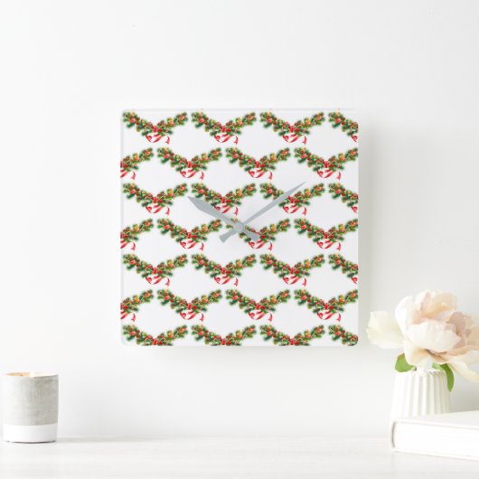 **CHRISTMAS GARLAND** CHRISTMAS CLOCK VIERKANTE KLOK (Huis)