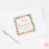 Christmas GARLAND Christmas Lijst Vierkante Sticker (Envelop)