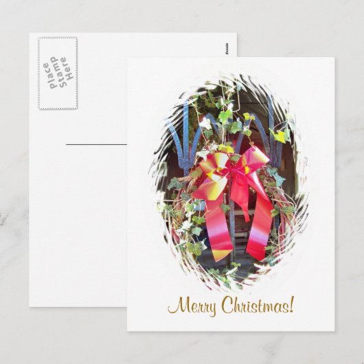 CHRISTMAS GARLAND FEESTDAGENKAART (Voorkant / Achterkant)