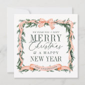 Christmas Garland Frame Holiday Notitiekaartje (Voorkant)