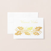 Christmas Garland Gold Foil Christmas Kaart (Voorkant met envelop)