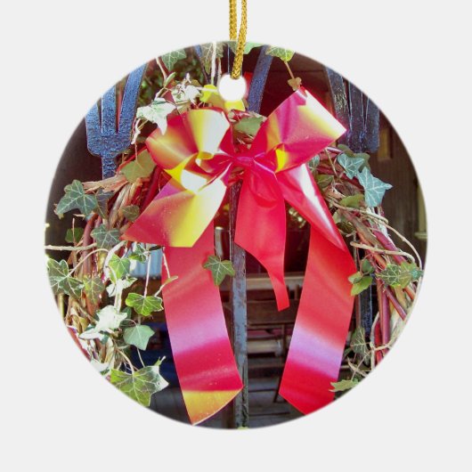 CHRISTMAS GARLAND KERAMISCH ORNAMENT (Voorkant)