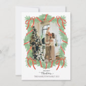 Christmas Garland Lijst Bericht Plaatsaanduiding F Feestdagenkaart (Voorkant)