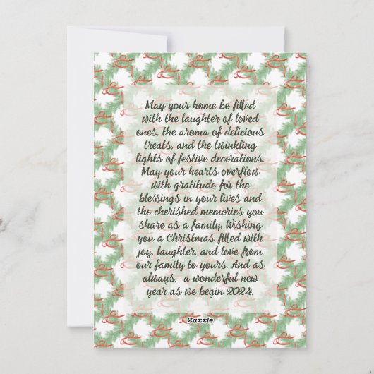 Christmas Garland Lijst Bericht Plaatsaanduiding F Feestdagenkaart (Achterkant)