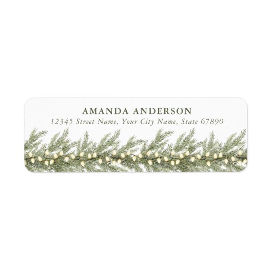Christmas Garland Retour Adreslabels Etiket (Voorkant)